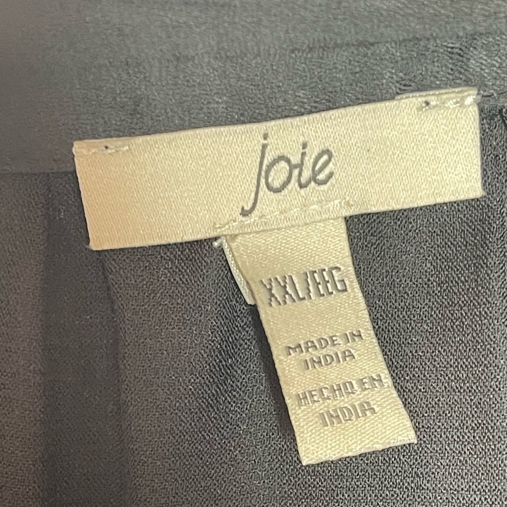 NWT Joie Limited Edition Women’s Satin Long Sleeve Button Up Blouse XXL Black - Picture 6 of 11